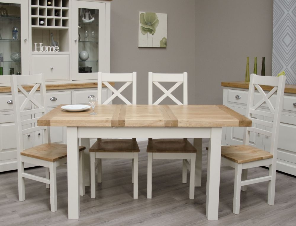 Product photograph of Homestyle Gb Painted Deluxe Extending Dining Table And Cross Back Chairs from Choice Furniture Superstore.